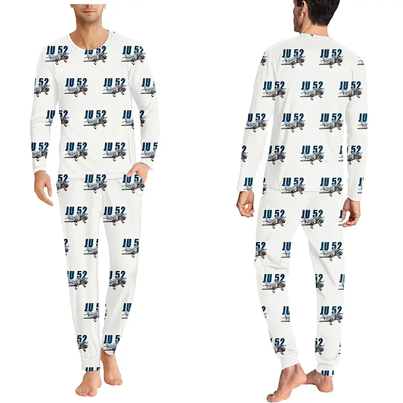 Junkers Ju 52-3m - Men Pajamas - Cartoon Pattern - White