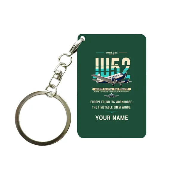 Junkers Ju 52-3m - Original + Name - Key Chain - Dark Green