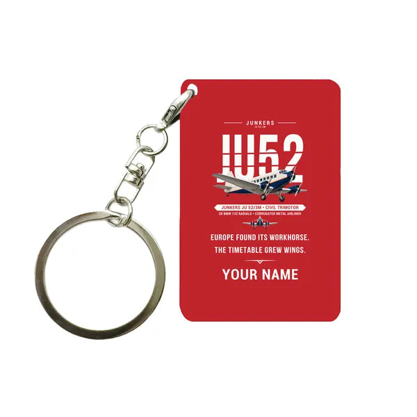 Junkers Ju 52-3m - Original + Name - Key Chain - Red