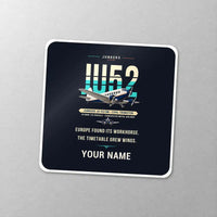 Thumbnail for Junkers Ju 52-3m - Original + Name - Square Sticker - Close-up