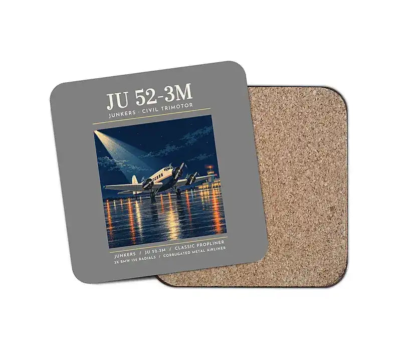 Junkers Ju 52-3m - Poster - Coaster - Gray