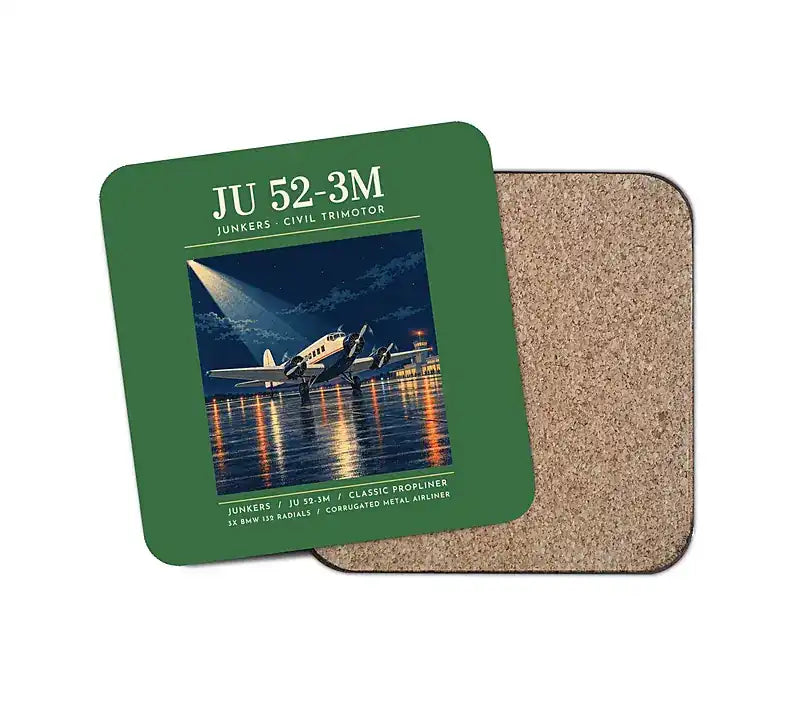 Junkers Ju 52-3m - Poster - Coaster - Green