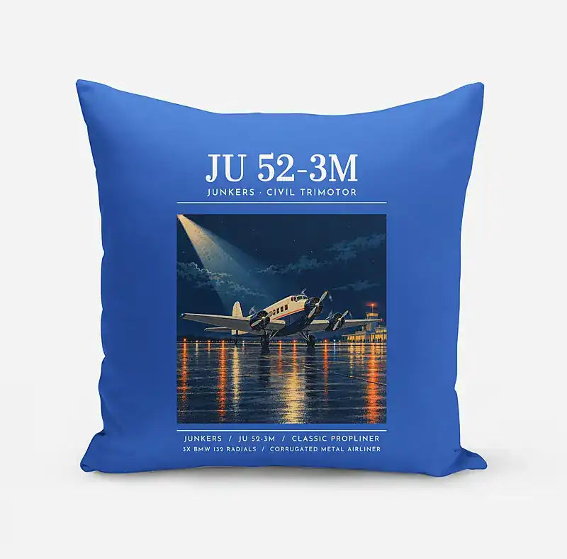 Junkers Ju 52-3m - Poster - Pillow - Blue