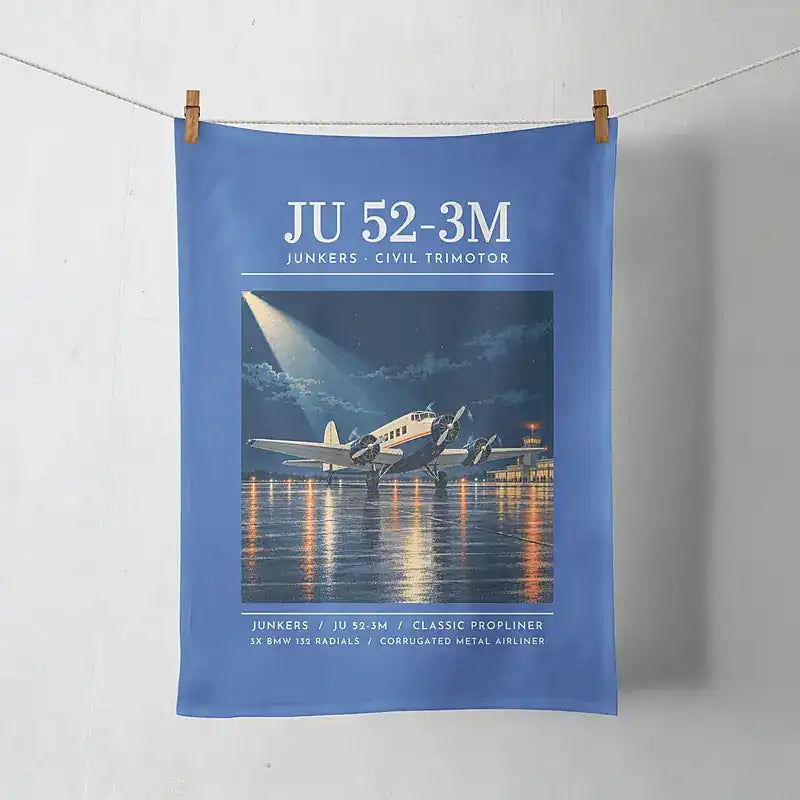 Junkers Ju 52-3m - Poster - Towel - Blue