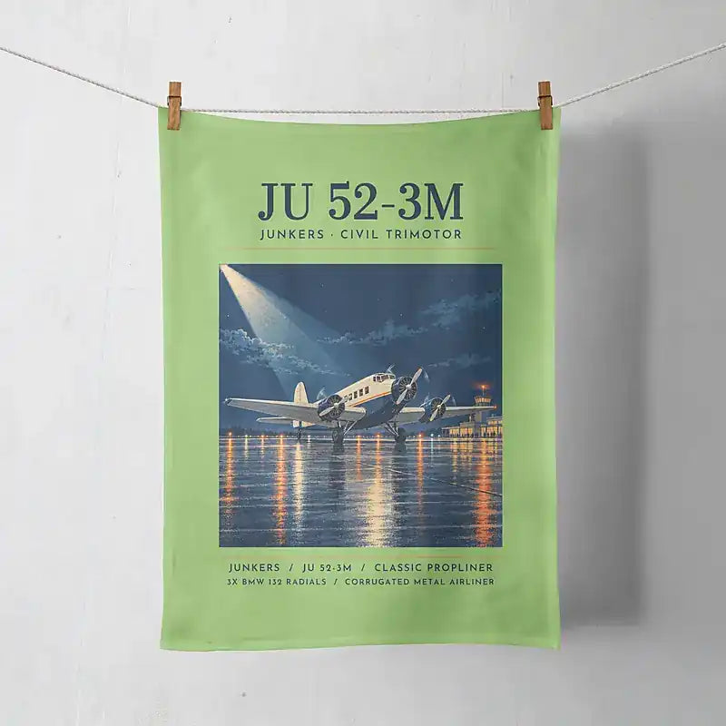 Junkers Ju 52-3m - Poster - Towel - Light Green