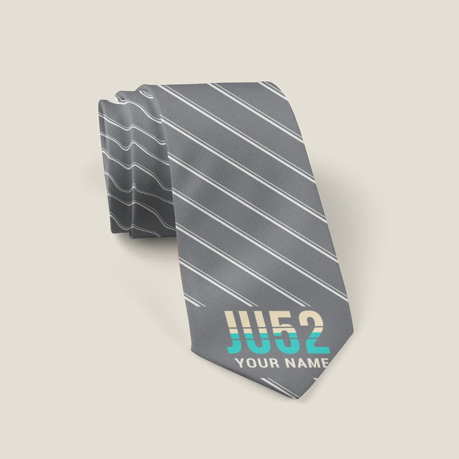 Junkers Ju 52-3m - Stripe + Name - Tie - Gray