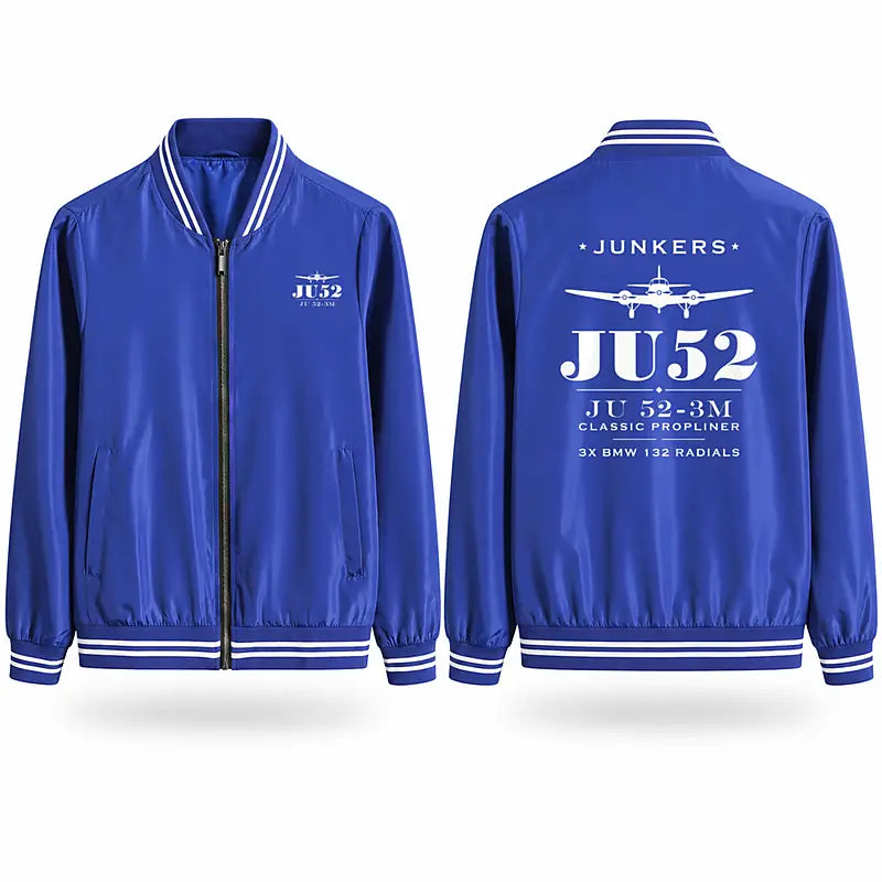 Junkers Ju 52-3m Stylish Jackets - Baseball Collar - Heritage - Royal Blue