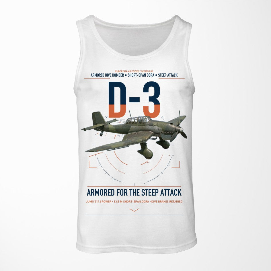 Junkers Ju 87D-3 design on white tank top