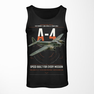 Junkers Ju 88A-4 design on black tank top