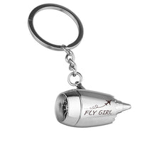 Thumbnail for Just Fly It & Fly Girl Designed Airplane Jet Engine Shaped Key Chain
