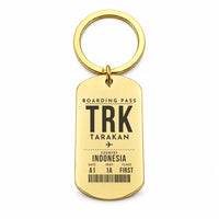 Thumbnail for Juwata International Airport TRK - Key Chain - Boarding Pass Style - Gold