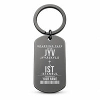 Thumbnail for Jyväskylä Airport JYV - Key Chain - Customizable Boarding Pass - Black