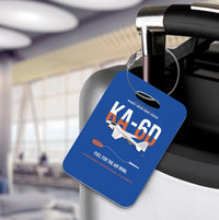Thumbnail for KA-6D Intruder design on blue acrylic luggage tags, double-side print