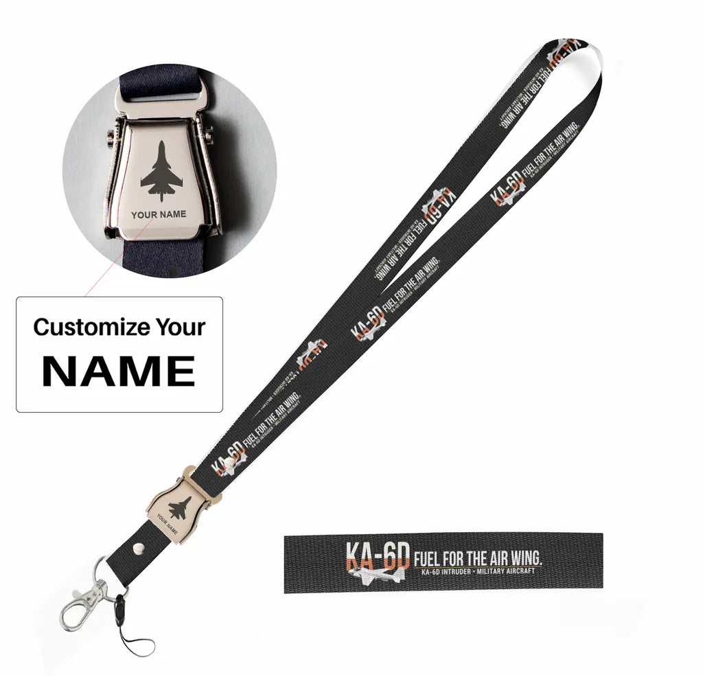 KA-6D Intruder seat belt lanyard - black with name
