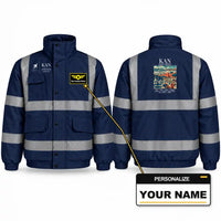 Thumbnail for Mallam Aminu Kano International Airport (KAN) Reflective Winter Jackets - Poster + Name - Navy Blue