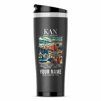 Thumbnail for Mallam Aminu Kano International Airport (KAN) Travel Mugs - Poster + Name - Stainless Steel (No Holder) - Gray