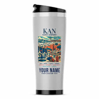 Thumbnail for Mallam Aminu Kano International Airport (KAN) Travel Mugs - Poster + Name - Stainless Steel (No Holder) - Light Gray