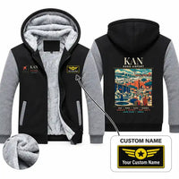 Thumbnail for Mallam Aminu Kano International Airport (KAN) Zipped Sweatshirts - Poster + Name - Black & Gray