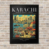Thumbnail for KARACHI - Poster - Canvas Framed - Black