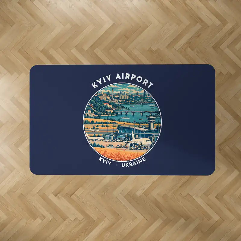 Boryspil International Airport (KBP) Carpets - Carpet Rectangle - Badge - Dark Blue V2