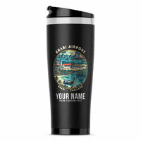 Thumbnail for Krabi International Airport (KBV) Travel Mugs - Badge + Name - Stainless Steel (No Holder) - Black