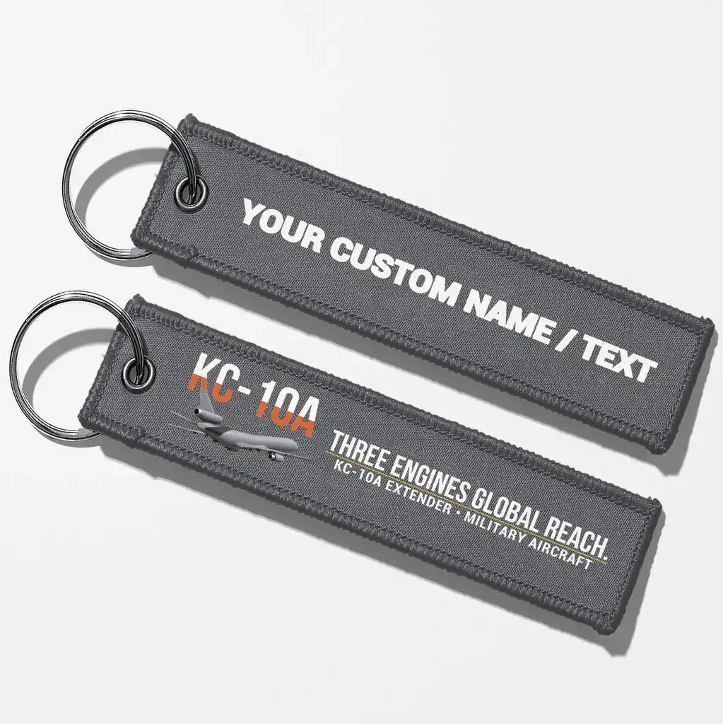 KC-10A EXTENDER Aviator Key Chains - Gray - Personalized