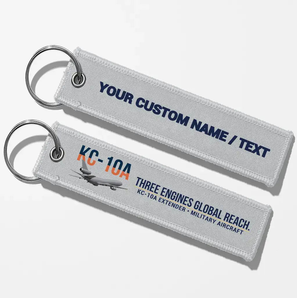 KC-10A EXTENDER Aviator Key Chains - Light Gray - Personalized
