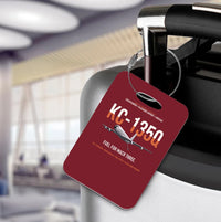 Thumbnail for KC-135Q Blackbird Tanker design on dark red acrylic luggage tags, double-side print