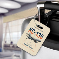 Thumbnail for KC-135 STRATOTANKER design on beige acrylic luggage tags, double-side print