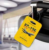 Thumbnail for KC-135 STRATOTANKER design on yellow acrylic luggage tags, double-side print