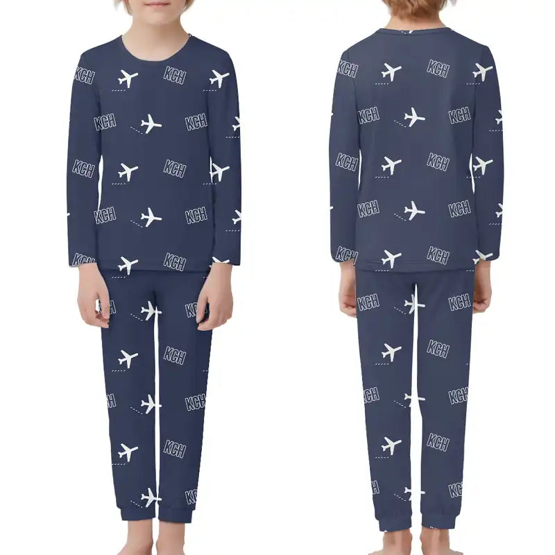 Kuching International Airport (KCH) Pajamas - Children Pajamas - Navy Blue