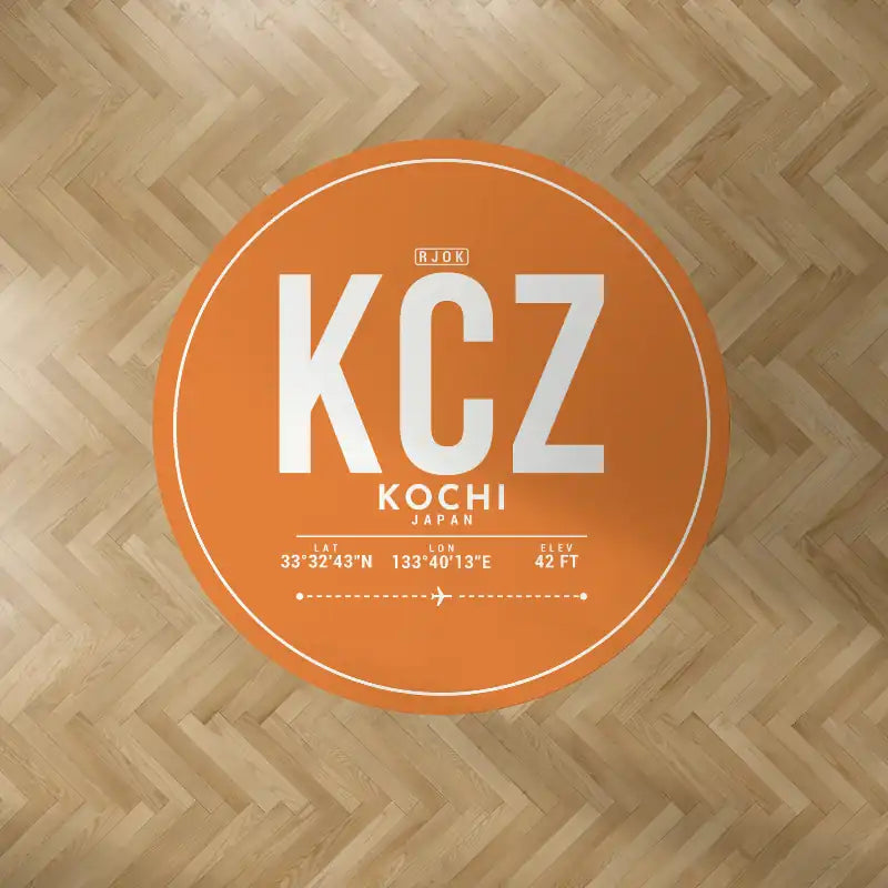 Kochi Ryoma Airport (KCZ) Carpets - Carpet Round - ID Tag - Orange V2