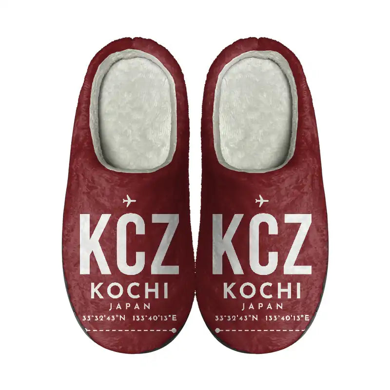 Kochi Ryoma Airport (KCZ) Slippers & Flip Flops - Slippers - Cotton - Code - Same - Dark Red