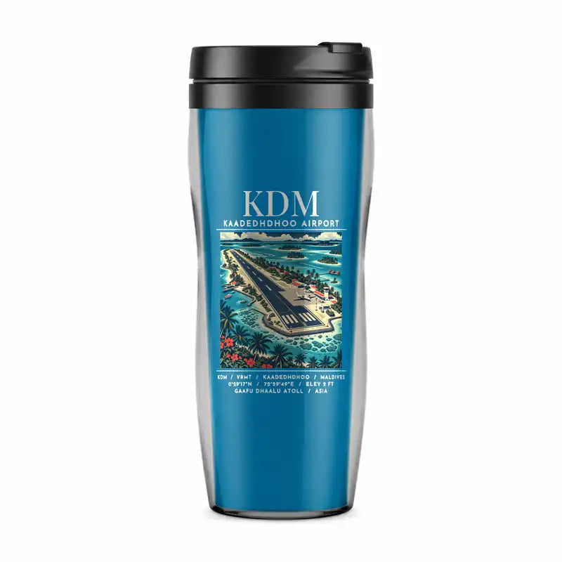Kaadedhdhoo Airport (KDM) Travel Mugs - Poster - Plastic (No Holder) - Light Blue