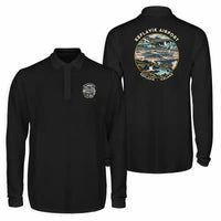 Thumbnail for Keflavík Airport (KEF) Premium Polo T-Shirts - Badge - Long Sleeve - Black