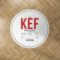 Thumbnail for Keflavík Airport (KEF) Carpets - Carpet Round - ID Tag + Name - White V2