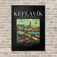 Thumbnail for KEFLAVÍK - Poster - Canvas Framed - Black