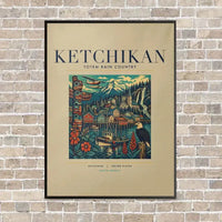 Thumbnail for KETCHIKAN - Poster - Canvas Framed - Beige