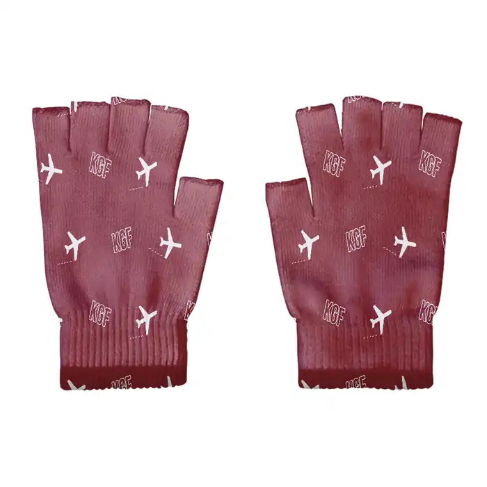 Sary-Arka Airport (KGF) Gloves - Gloves - Cut - Pattern - Dark Red