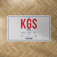 Thumbnail for Kos Island International Airport (KGS) Carpets - Carpet Rectangle - ID Tag + Name - Light Gray V2