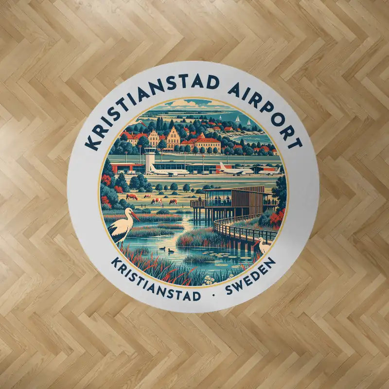 Kristianstad Airport (KID) Carpets - Carpet Round - Badge - Light Gray V2