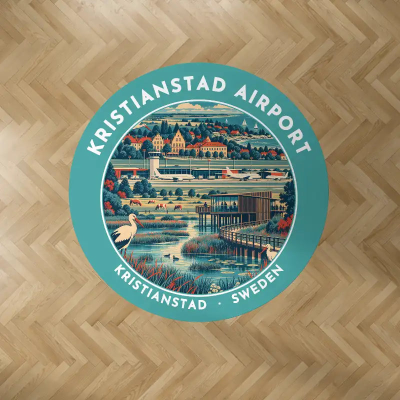 Kristianstad Airport (KID) Carpets - Carpet Round - Badge - Turquoise V2