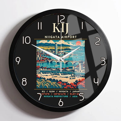KIJ - Poster - Wall Clock Framed - Black