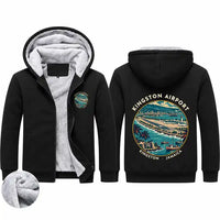 Thumbnail for Norman Manley International Airport (KIN) Zipped Sweatshirts - Badge - Black
