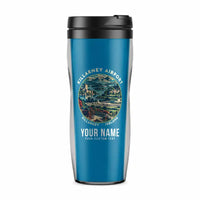 Thumbnail for Kerry Airport (KIR) Travel Mugs - Badge + Name - Plastic (No Holder) - Light Blue