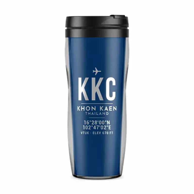 Khon Kaen Airport (KKC) Travel Mugs - ID Tag - Plastic (No Holder) - Blue