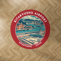 Thumbnail for Kitakyushu Airport (KKJ) Carpets - Carpet Round - Badge - Red V2