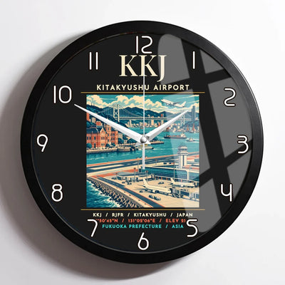 KKJ - Poster - Wall Clock Framed - Black