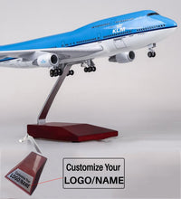 Thumbnail for Side view of KLM Royal Dutch Airlines Boeing 747 Airplane Model (1/160 Scale - 47CM) aviation LED model airplane in diecast model.