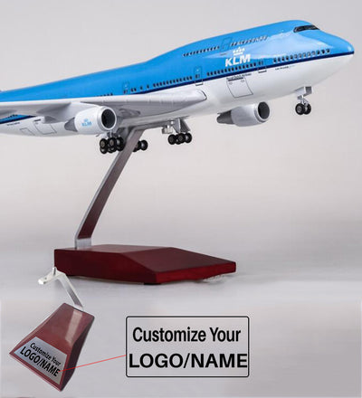Side view of KLM Royal Dutch Airlines Boeing 747 Airplane Model (1/160 Scale - 47CM) aviation LED model airplane in diecast model.
